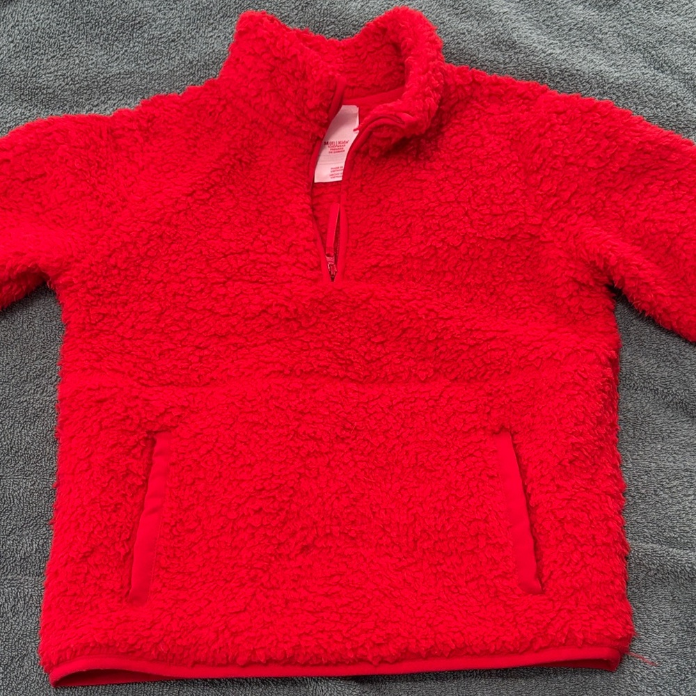 Target Kids Red Sherpa Half-Zip Pullover